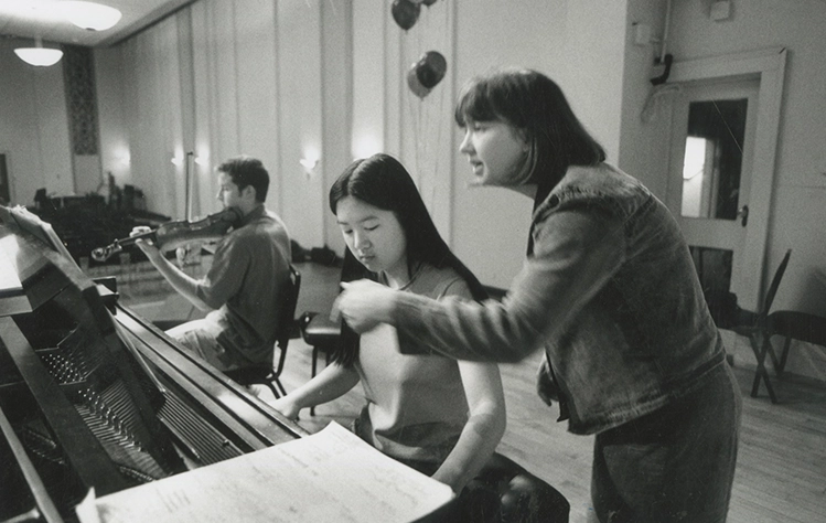 Vera Parkin with students